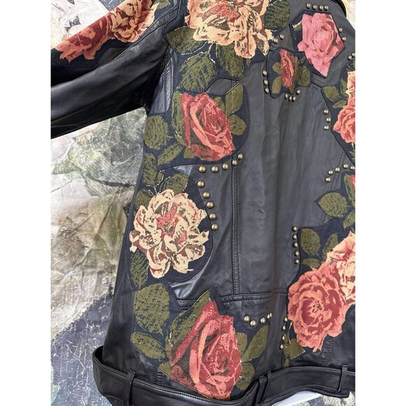 New Free People Rebel Rose Moto Jacket Size Medium - Picture 10 of 13